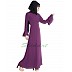A-line designer abaya with frills on sleeves - Purple